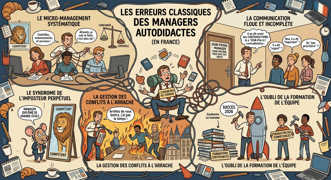 es managers autodidactes commettent souvent des erreurs invisibles : micro-management